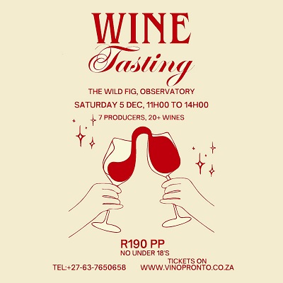 Vino Pronto Wine Tasting @ The Wild Fig Sat 5 Dec 2026